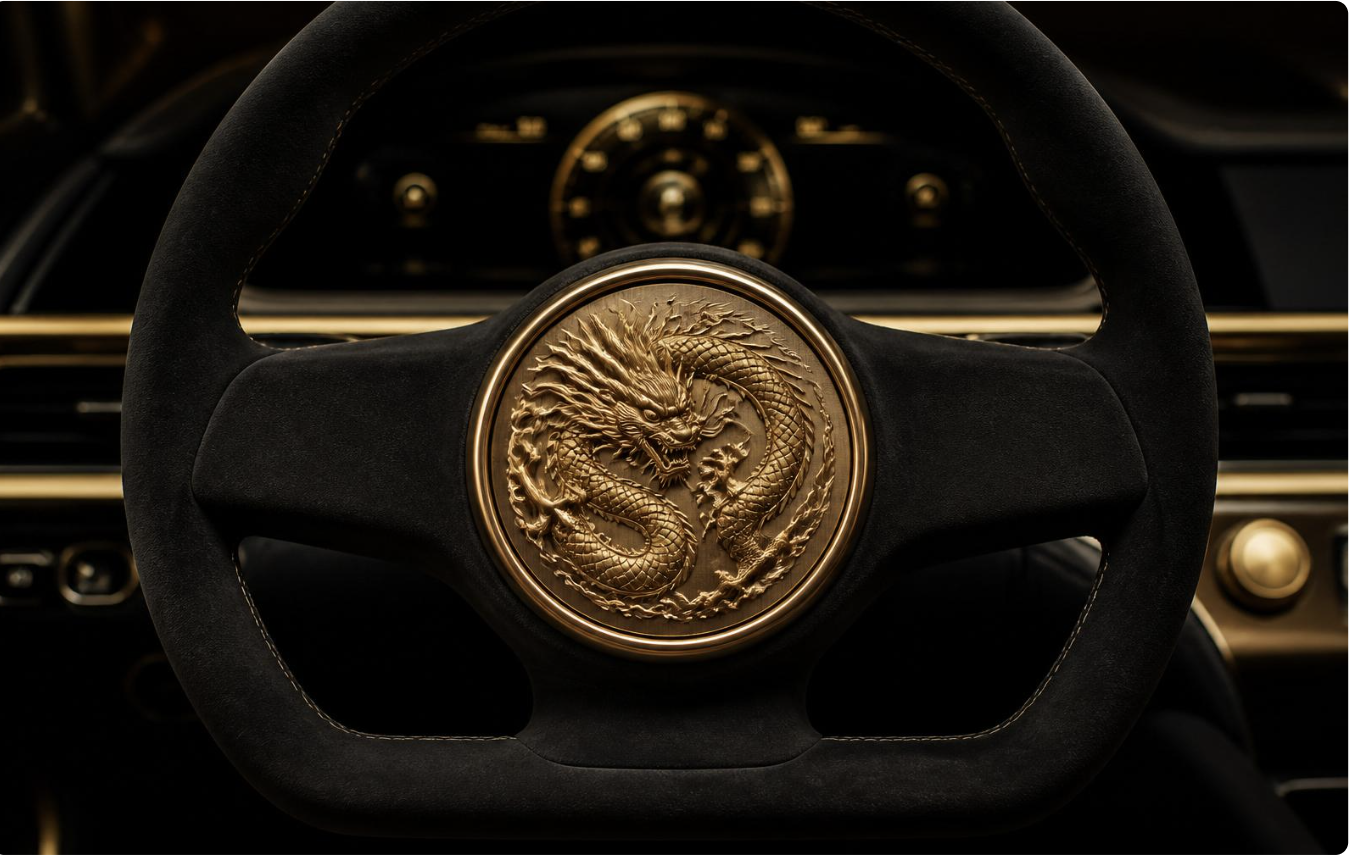 STEERING WHEEL · ALCANTARA + GOLD